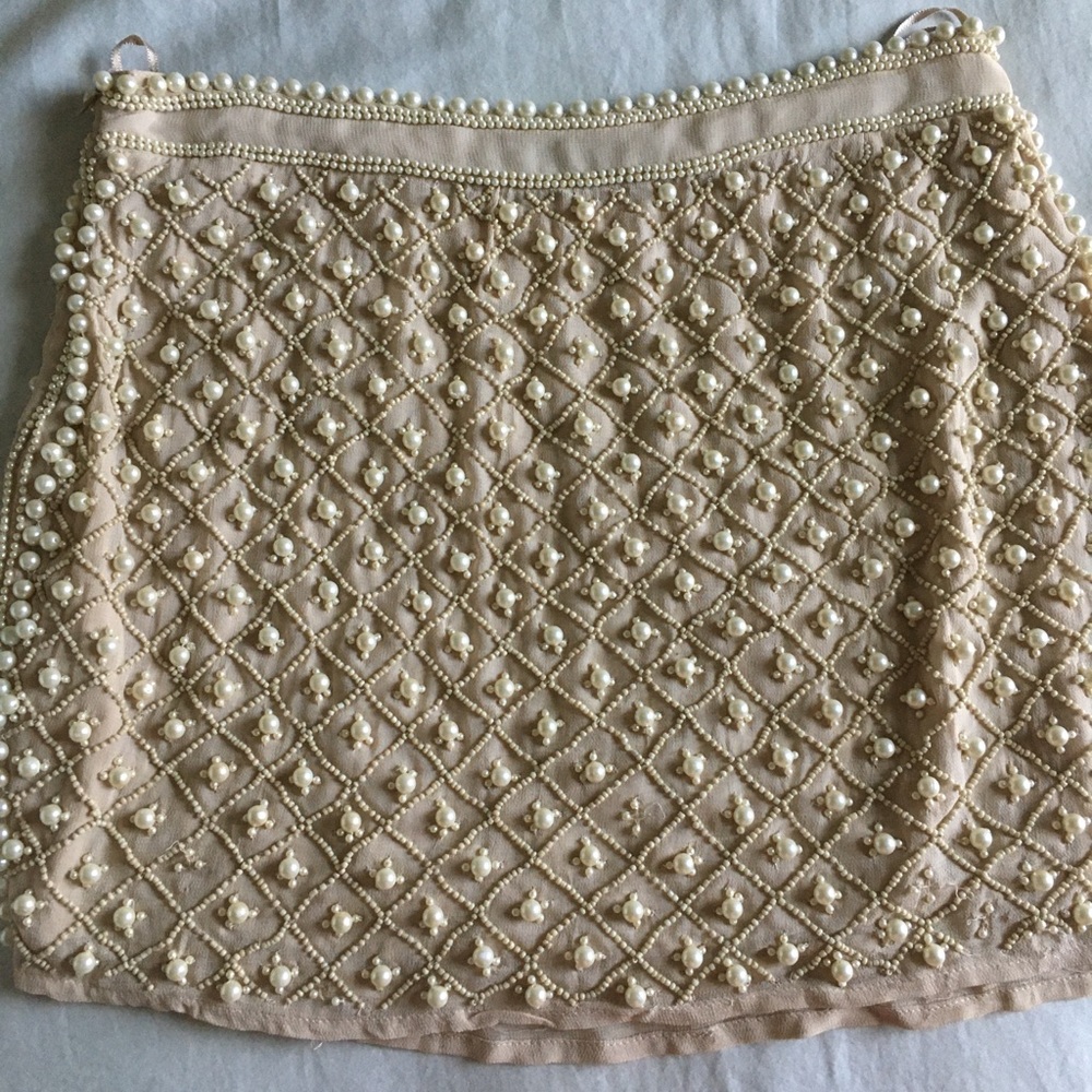 Zara pearl beaded mini skirt